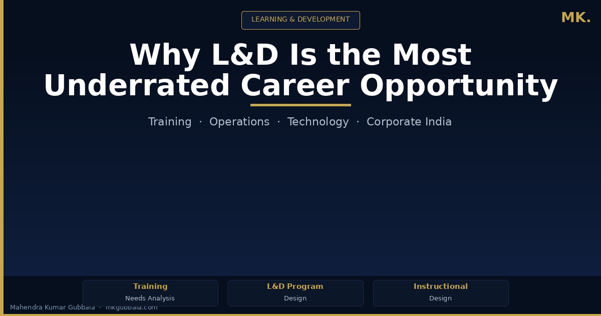 Why L&D Is the Most Underrated Career Opportunity in Corporate India Right Now